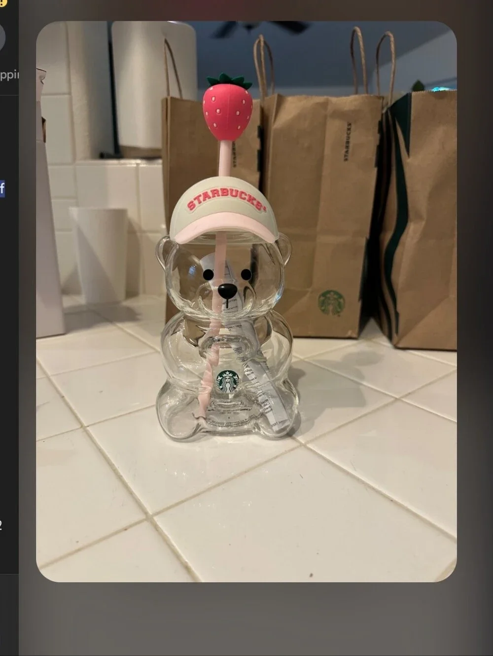 2026 Starbucks Bearista Bear Cup Strawberry Pink Baseball Hat NEW